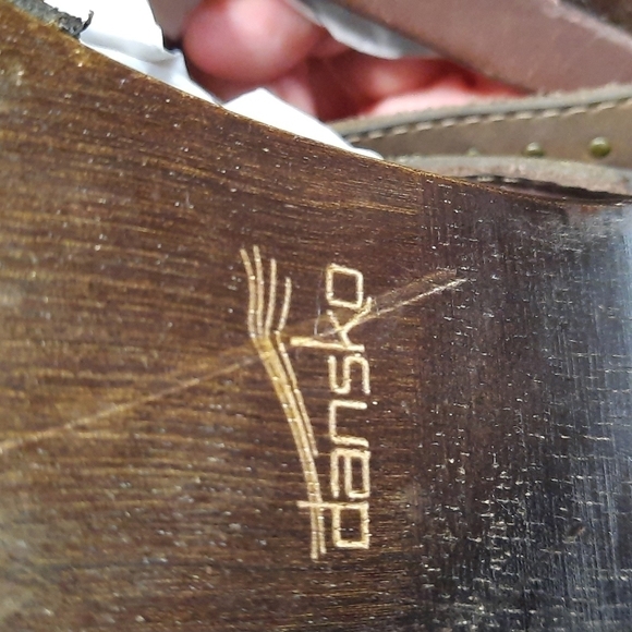 Dansko Ripley Brown Leather Studded Peep toe Sandals - Picture 6 of 7